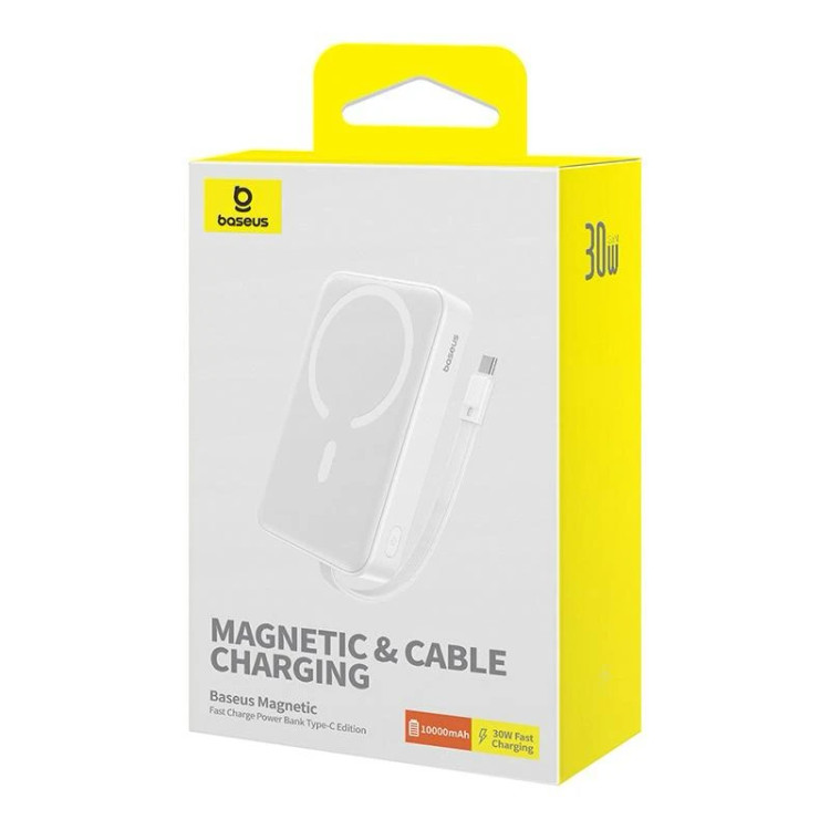 پاوربانک بیسیم 30 وات باسئوس مدل Magnetic Mini ظرفیت 10000 میلی آمپر ساعت