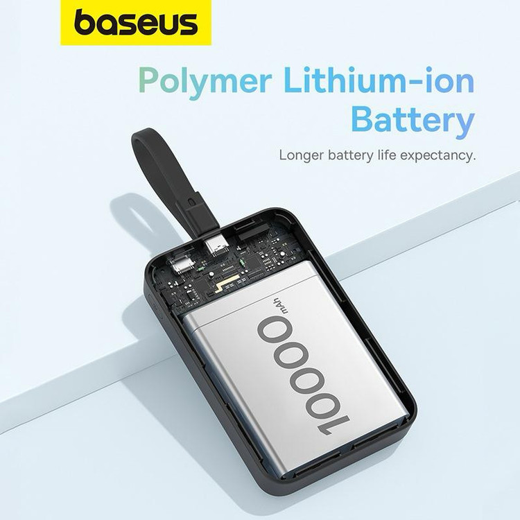 پاوربانک بیسیم 30 وات باسئوس مدل Magnetic Mini ظرفیت 10000 میلی آمپر ساعت