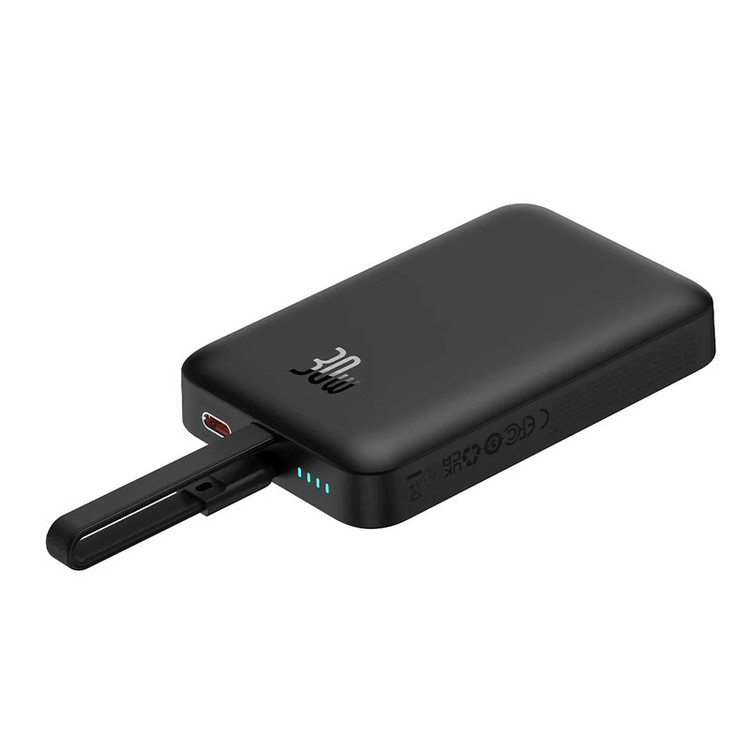 پاوربانک بیسیم 30 وات باسئوس مدل Magnetic Mini ظرفیت 10000 میلی آمپر ساعت